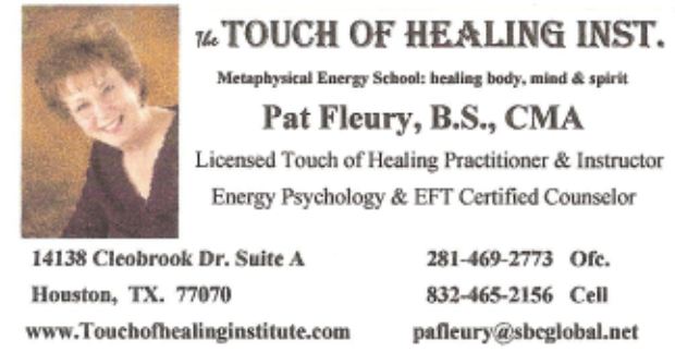 The Touch of Healing Institute; Licensed & Accredited by the Federation of Spiritual Healers